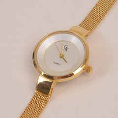 Women's Chain Watch Golden White Dial