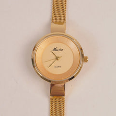Women's Golden Chain Watch Golden Dial