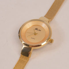 Women's Golden Chain Watch Golden Dial