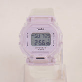 Kids Digital Sports Watch With White Straps & Purple Dial