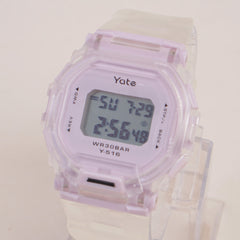 Kids Digital Sports Watch With White Straps & Purple Dial