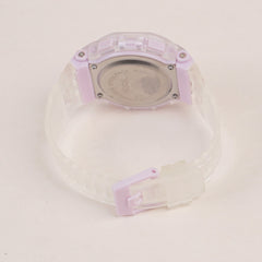 Kids Digital Sports Watch With White Straps & Purple Dial