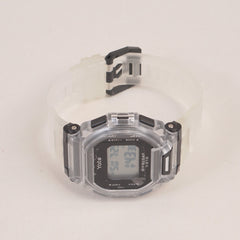 Kids Digital Sports Watch With White Straps & Black Dial