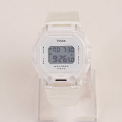 Kids Digital Sports Watch With White Straps & White Dial