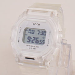 Kids Digital Sports Watch With White Straps & White Dial