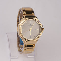 Golden Chain Mans Wrist Watch Silver Dial