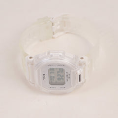 Kids Digital Sports Watch With White Straps & White Dial