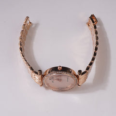 Womens Chain Wrist Watch Rosegold Pink Dial