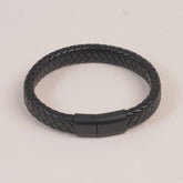 Black P.U Leather Mans Bracelet