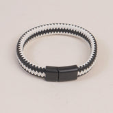 White- Blk P.U Leather Mans Bracelet