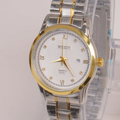 Two Tone Silver Chain Womans Watch White Dial