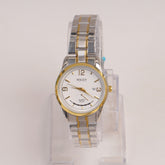 Two Tone Silver Chain Womans Watch White Dial