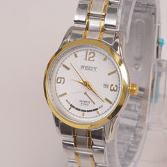 Two Tone Silver Chain Womans Watch White Dial