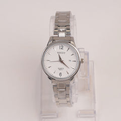 Silver Chain Womans Watch White Dial