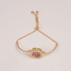 Golden Rosegold Chain Womans Watch Red Dial