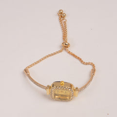 Golden Rosegold Chain Womans Watch Golden Dial