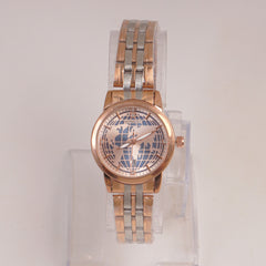 Rosegold Chain Womans Watch Blue Dial