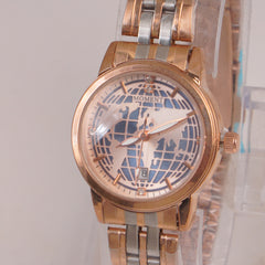 Rosegold Chain Womans Watch Blue Dial