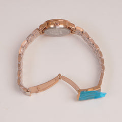 Rosegold Chain Womans Watch Blue Dial