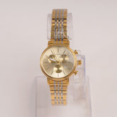 Two Tone Golden Chain Womans Watch Golden Dial