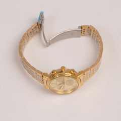 Two Tone Golden Chain Womans Watch Golden Dial