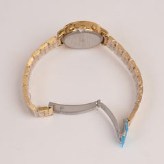 Two Tone Golden Chain Womans Watch Golden Dial