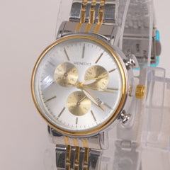 Two Tone Silver Chain Womans Watch Silver Dial