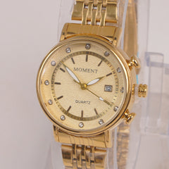 Golden Chain Womans Watch Golden Dial