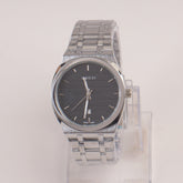 Mens Chain Silver Wrist Watch Black Dial