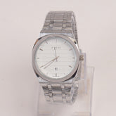 Mens Chain Silver Wrist Watch White Dial