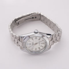 Mens Chain Silver Wrist Watch White R