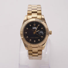 Mens Chain Golden Wrist Watch Black R
