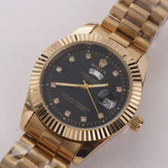 Mens Chain Golden Wrist Watch Black R