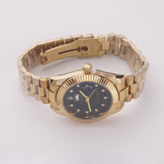 Mens Chain Golden Wrist Watch Black R
