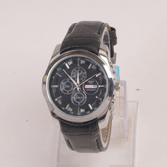 Men's Wrist Watch Black Dial Black Straps