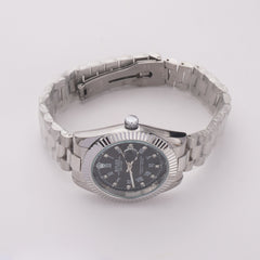 Mens Chain Silver Wrist Watch Black R