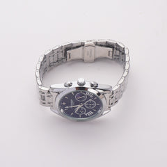 Mens Chain Silver Wrist Watch Black Dial