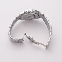 Mens Chain Silver Wrist Watch Black Dial