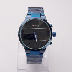 Dual Time Mens Chain Watch Blue