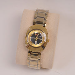 Golden Chain Womans Watch Black Dial