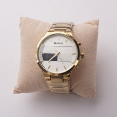 Dual Time Mens Chain Watch Golden