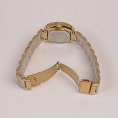 Golden Chain Womans Watch Black Dial