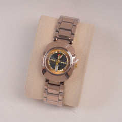 Rosegold Chain Womans Watch Black Dial