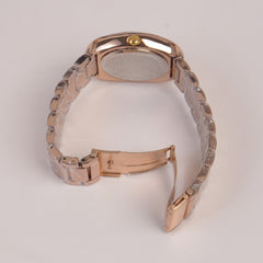 Mens Chain Rosegold Wrist Watch With Black Dial