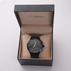 Dual Time Mens Chain Watch Black