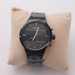 Dual Time Mens Chain Watch Black
