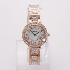 Women's Chain Watch Rosegold White