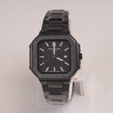 Mens Black Chain Square Wrist Watch Black Dial