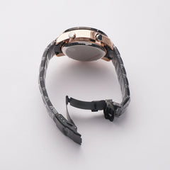 Dual Time Mans Chain Wrist Watch Black G
