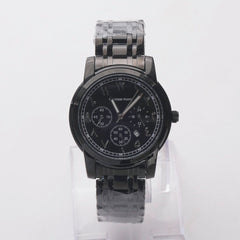 Black Chain Mans Wrist Watch Black Dial